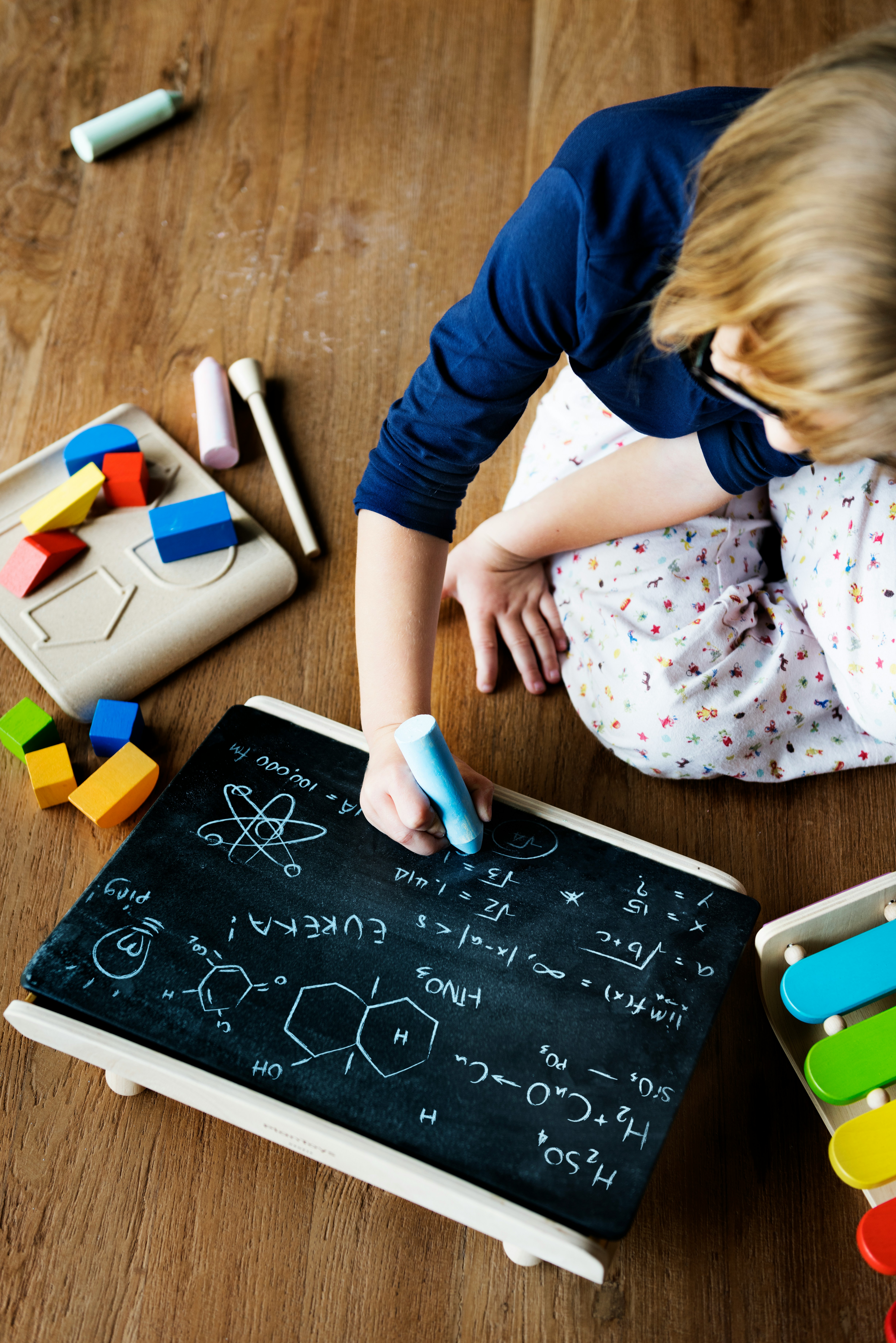 Children playing with building blocks